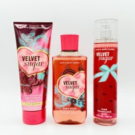 Velvet Sugar 3-Piece Bath & Body Bundle | Ultimate Hydration Body Cream, Body Wash and Fine Fragrance Mist