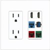 RiteAV 2 HDMI 3 Cat6 Ethernet USB3 Mixed Color Wall Plate - Outlet [Screwless White]
