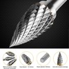 10Pcs Long Carbide Burr Set,Double Cut Carving Bits for Rotary