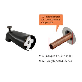 Slip Fit Tub Spout with Pull-Up Diverter for 1/2 inch Copper Tube, Oil-Rubbed Bronze