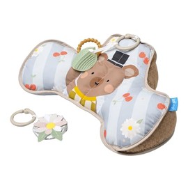 Taf Toys Bear Tummy Time Cushion for Babies 0-6 Months - Soft for Infant Tummy Time Development with Teether & Rattle for Baby - Newborn Gift