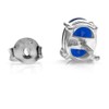 Silvershake Created 7X5mm Oval Shape Blue Sapphire White Gold Plated