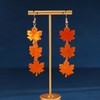 GBAHFY Acrylic Autumn Maple Leaf Earrings with Water Pattern Design