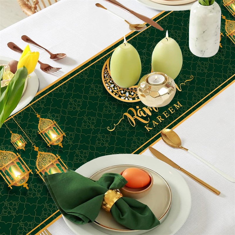 Ramadan Table Runner, Tablecloth, Ramadan Decorative Table Decoration, Eid Mubarak