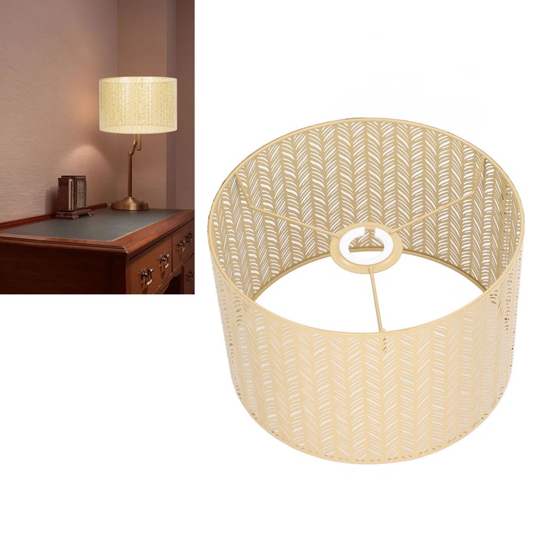 Drum Lamp Shade E27 E14 Clip Fir Leaf Shape Hollow