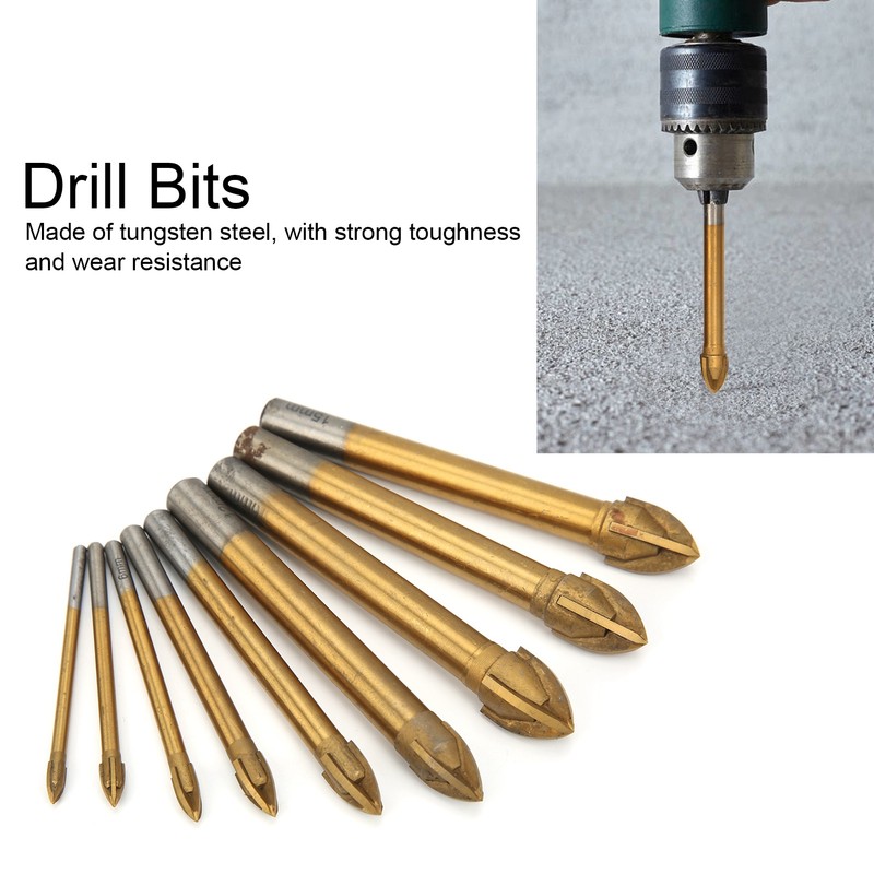 9Pcs Drill Bits for Glass Ceramic Tile Hole Opener Triangle