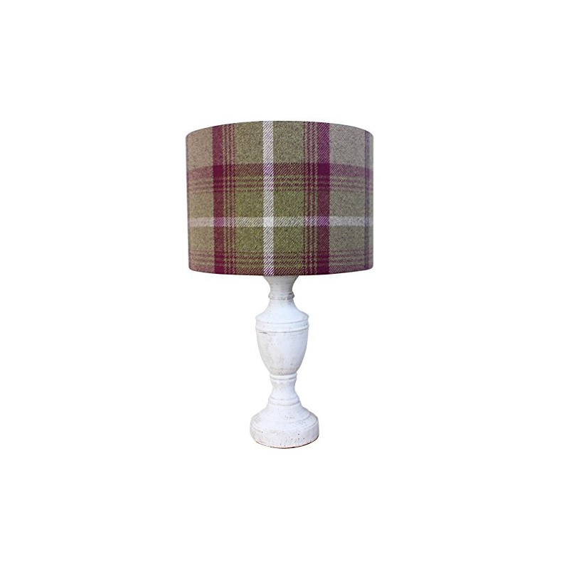 Heather Balmoral Tartan Check Drum Lampshade (20 cm Diameter x
