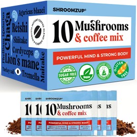 Shroomzup Café Instantáneo De Champiñones Con 10 Setas - Paquete De 15 Con Reishi, Melena De León, Chaga, Cola De Pavo, Hongos Cordyceps -...         