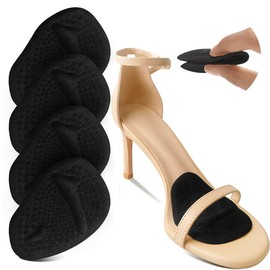 Riootlnm Metatarsal Pads, Ball of Foot Cushions, Heel Pads Inserts for Too Big Shoe, Reduce Foot Pain, No Slip Heel Grips Liners Pads for Loose Shoe, Blisters (2pairsblack)