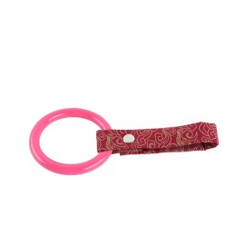 Unbranded Car Accessory JDM Round TSURIKAWA Pink Ring Handle Strap Nylon Red Clouds x1