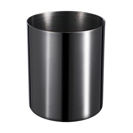 Black Pencil Holder for Desk, Stainless Steel Pencil Cup, Pen Holder Cup, Pen Pot, Vases Flower Pot, Makeup Brush Holder, Desktop Accessory Stationery Organizer