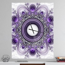 Designart 'Purple Fractal Pattern with Circles' Oversized - 36 in. high, 36 in. Wide
