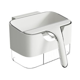 Heiboa Food Scraps Bin with Squeegee, 1.09 Gallon Small Food Waste Can for Kitchen Cabinet Door Flexable Compost Trash Caddy Under Counter Garbage Bin