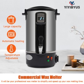 Commercial Wax Melter for Candle Making 8/10/12L Large Electric Wax Melting Pot for Candle Making Business with Temperature Control,Easy Clean for Candle Soap Cream Beauty Home (8L)