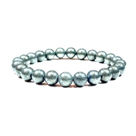 Ignite Your Willpower: Handmade Pyrite Stretch Bracelet (8mm Beads) - Aries Birthstone & Solar Plexus Chakra Power