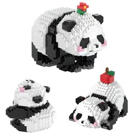 TNSLAND 3-in-1 Panda Building Toy Building Block Sets Building Blocks Toy Bricks Animal Building Blocks Figures Building Toy Building Block Construction Toy for Children from 6 Years (B)