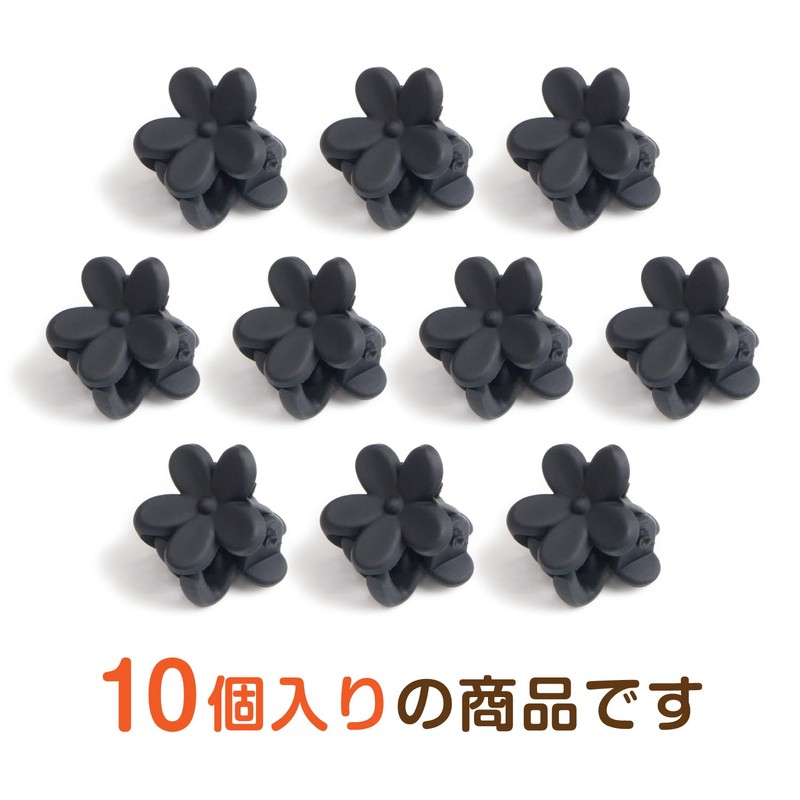 HPNN-008 Hair Clip, Mini Flower, Black, Small, Cute, Bangs, Hair