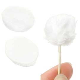 URSA Plush Circles - 5mm length short fur LAV covers. Reusable & Super Soft. 25mm Diameter (9x, White)