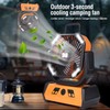 Luxxflour Portable Rechargeable Camping Fan with LED Light, 4 Speeds