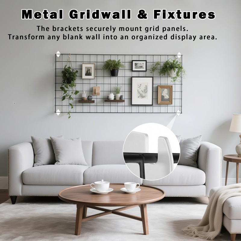 12 Pack Gridwall Mount Brackets with Screws Grid Wall Accessory