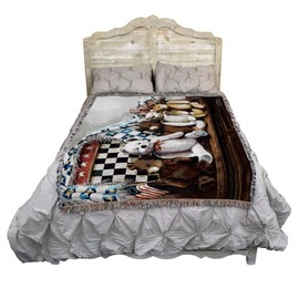 Pure Country Weavers One Nation Under God Blanket by John Rossini - Gift Children's Teddy Bear Tapestry Throw Woven from Cotton - Made in The USA (72x54)