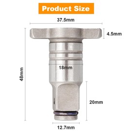 Eyech 2 Pack Electric Wrench Conversion Head - 1/2" Square Drive & 1/4" Hex Collet, T Shaft Dual-Use Wrench Shaft Conversion Head for Electric Screwdriver and Impact Wrench