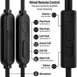 Maeline USB C Headphone, USB Type C Earphones Wired Earbuds Noise Canceling in-Ear Headset with Microphone for Computers, Laptops, Tablets, Smartphones - Black