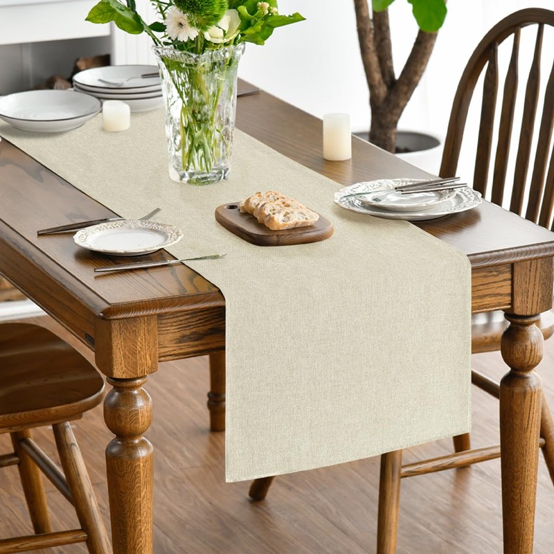 Artoid Mode Beige Fall Table Runner, Seasonal Autumn Winter Machine