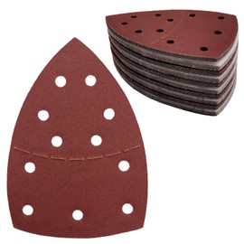 Pack of 50 Sandpaper Triangle Sanders 11-Hole Sanding Pads 180 Grit Sandpaper Mouse Sandpaper Sanding Sheets for Triangle Sanders 155 x 108 mm