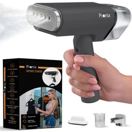 Pionix Handheld Garment Steamer - Foldable Handheld Steamer Clothes, 2-in-1 Horizontal & Vertical Fabric Steamer, Portable Hand Held Steamers for Clothes, 1000W Steam Press for Home & Travel - black