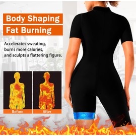 LMCOB Sauna Suit For Women Waist Trainers For Women Belly Fat Full Body Jumpsuit Adjust Waist Breathable Underarm(LYBH70017-01-M)