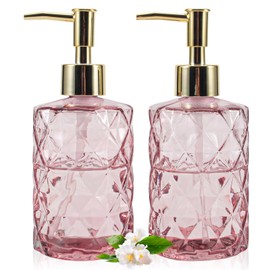 goyisee con dispensador de jabón Bomba, dispensador de jabón de Diamante para encimera de Cocina, baño, Accesorios de baño Rosa Caliente (Rosa)