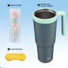 Konokyo Insulated Tumbler with Handle and Straw,40 OZ Vacuum Stainless