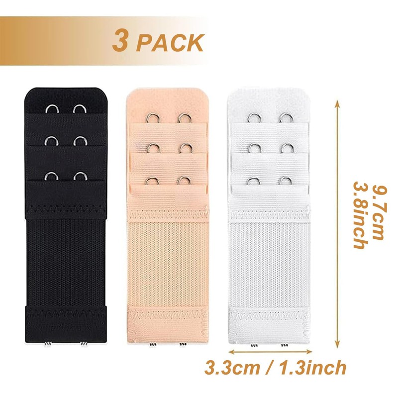 Hantoc 3 Pieces Bra Extender, Sof Bra Strap Extension Women's