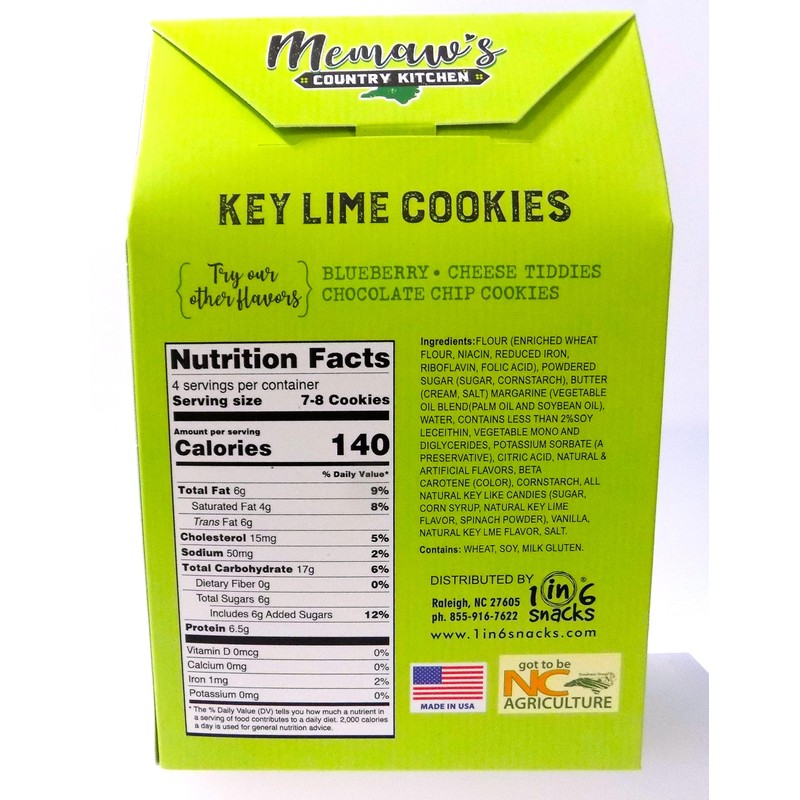 Memaw's Country Kitchen Key Lime Bite-Sized Cookies Big Lime Flavor