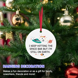 Christmas Gag Gifts for Men Women Funny Christmas Tree Decoration Christmas Ornaments for Family Coworker Colleague Friends Funny Housewarming Gift Ceramic Ornaments for Daughter Son