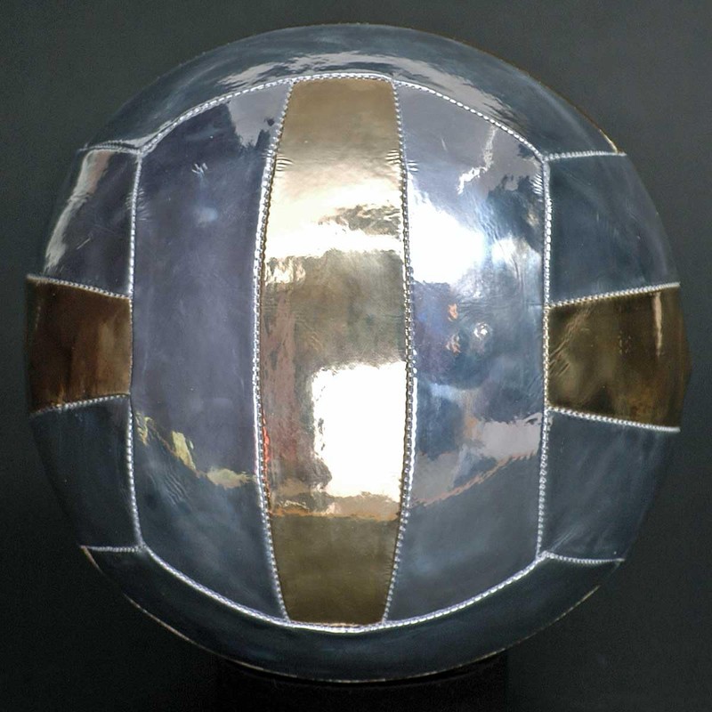 New Vintage Leather-Look Silver Gold PU Volleyball Size 4 Retro