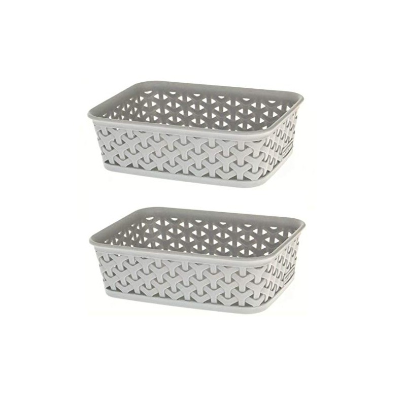 2 x A6 Grey Basket