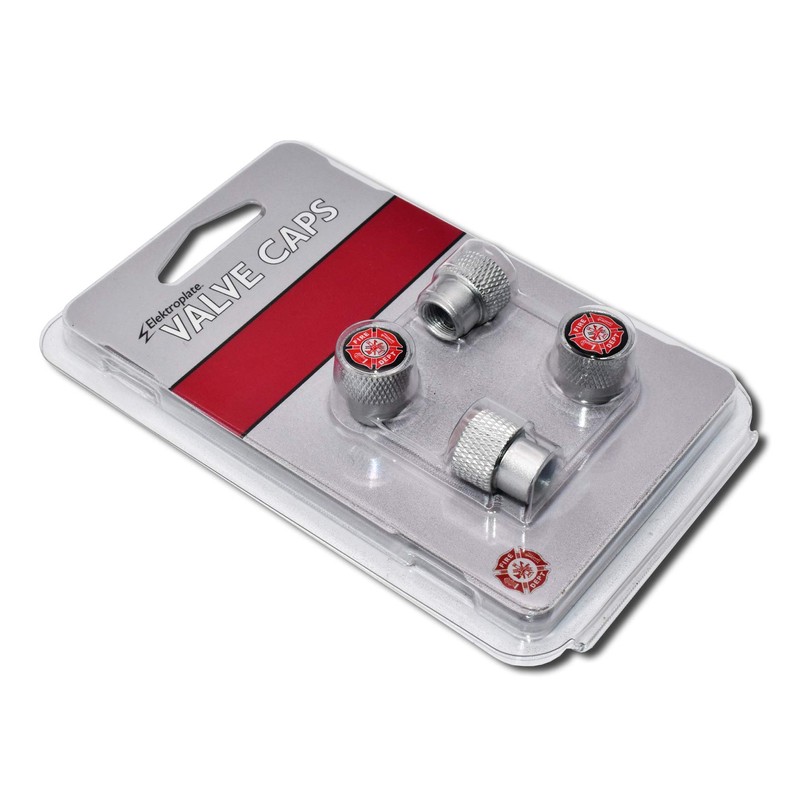 Fire Universal Valve Stem Caps - Matte Chrome Knurling