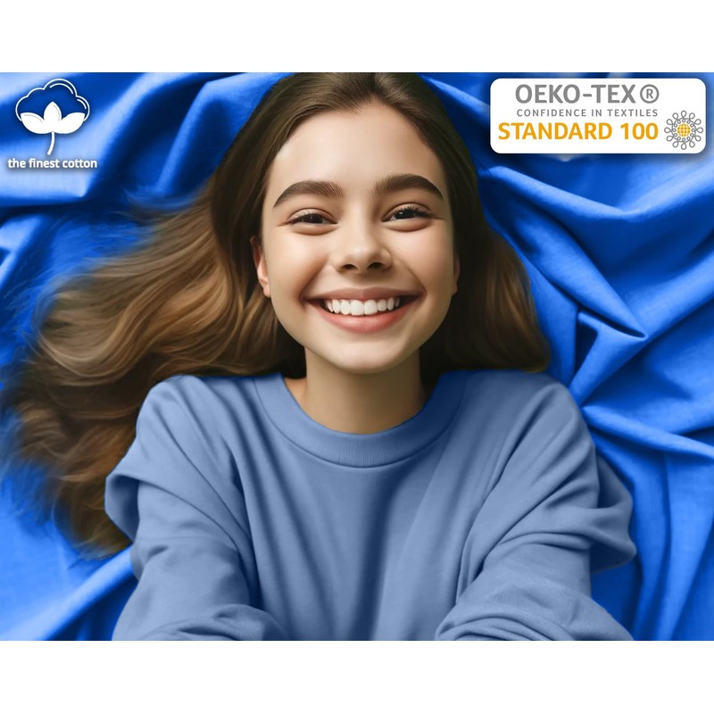 Sesto Senso Fitted Sheet 200 x 200 cm Light Blue