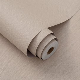 Haimin Fabric Wallpaper Textured Contact Paper (24in X 393in) Peel and Stick Faux Linen Wall Paper Self-Adhesive Vinyl Wallpaper Herringbone Look (Yellow and Brown)