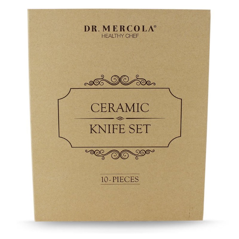 Dr. Mercola Black Ceramic Knife Set, 5 Piece set with