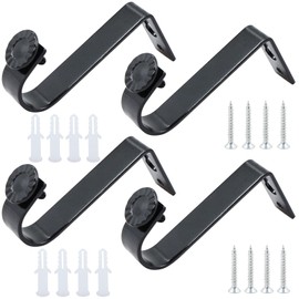 4 pieces ceiling mount for curtain rods, curtain rods holder, curtain rod holder, black wall mount curtain rod holder for curtain rod, diameter within 22 mm