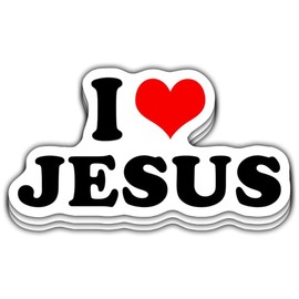 3 PCs I Love Jesus Heart Christian Vinyl Sticker 3 Inches
