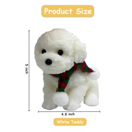 Big Cute Squishy Dog Toy - Soft Sensory Stress Relief Squeeze Toy for Kids Adults, Autism Anxiety Relief, Fun Gift for Boys Girls (White Teddy Dog Toys)