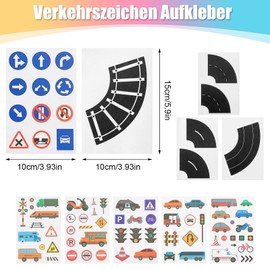 Road Washi Tape, Road Highway Railway Tape, Track Road Tape, Traffic Sign Sticker for Toy Car, Bullet Journals, Scrapbooking, Packaging (B)
