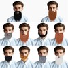 Wqebuid 10 PCS Fake Beards Funny Realistic Beards Old Man