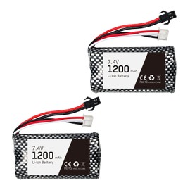VOLANTEXRC RACENT RC Car Battery 2pcs 7.4V 1200mAh Lilon Battery for RC Drift Car 78504-2 78504-2G 78504-3