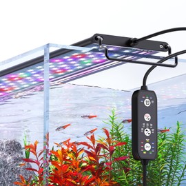 SEAOURA 24/7 Mode Led Aquarium Light for Plants Growth- Sunrise to Moonlight, 7 Colors, Adjustable Timer/Brightness, Full Spectrum Fish Tank Lights for 48 Inch to 54 Inch Tank, 42W