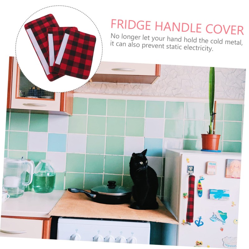 TEHAUX 1Set Fridge Door Handle Cover Stylish Kitchen Appliance Protector